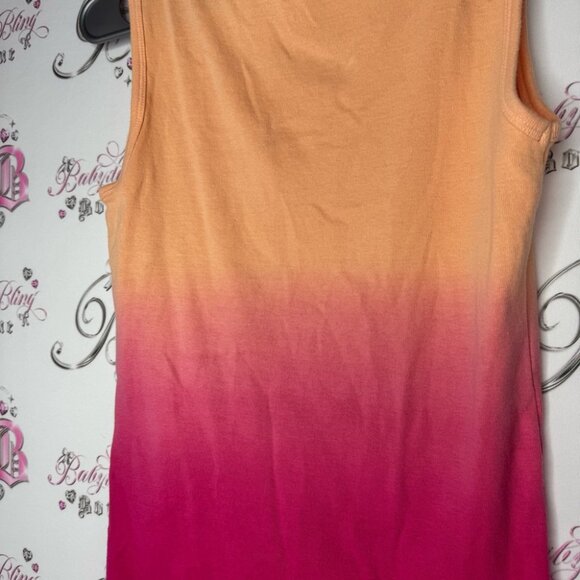 Denver Hayes tank top paisley ombrΓ© sequins sparkly flowers embroidered sunset - Picture 4 of 8